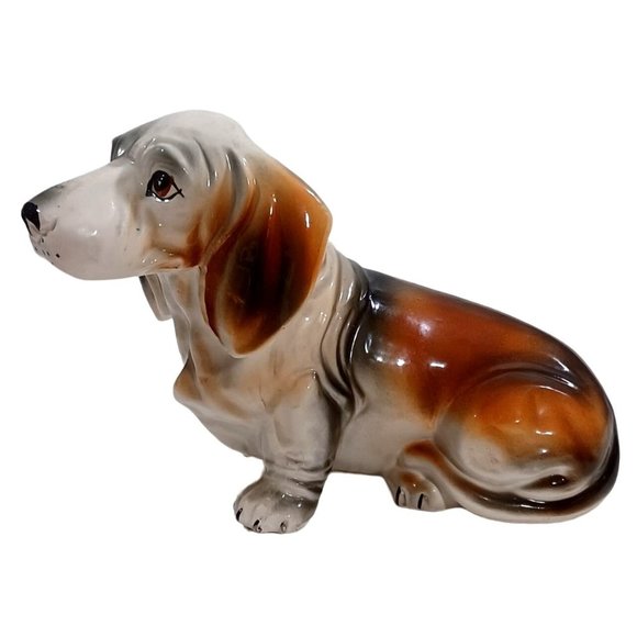 Shafford Other - 1940 Early Shafford Basset Hound Large Pottery Ceramic Sitting Dog Statue Sir Bo